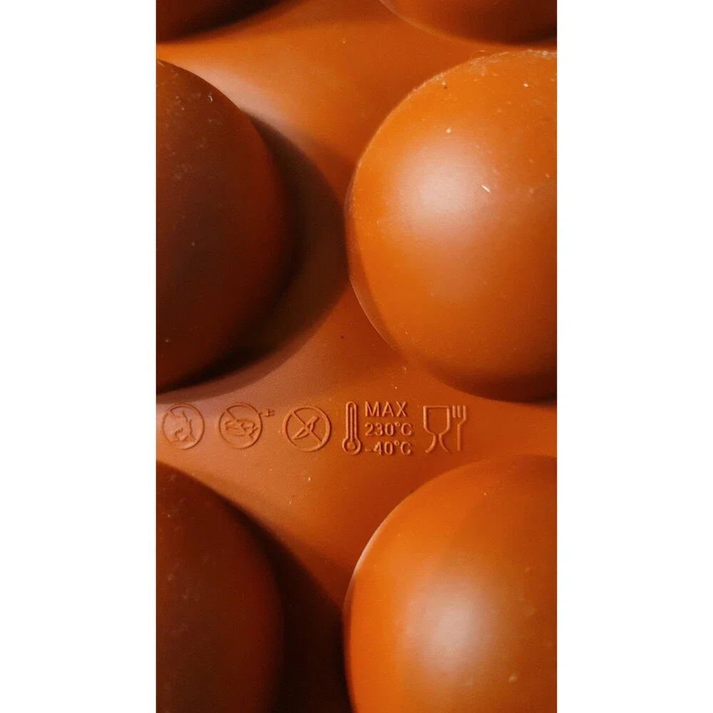 6 COCOA BOMB silicone hemisphere sphere molds six cavity 2.65 inch 67 mm.